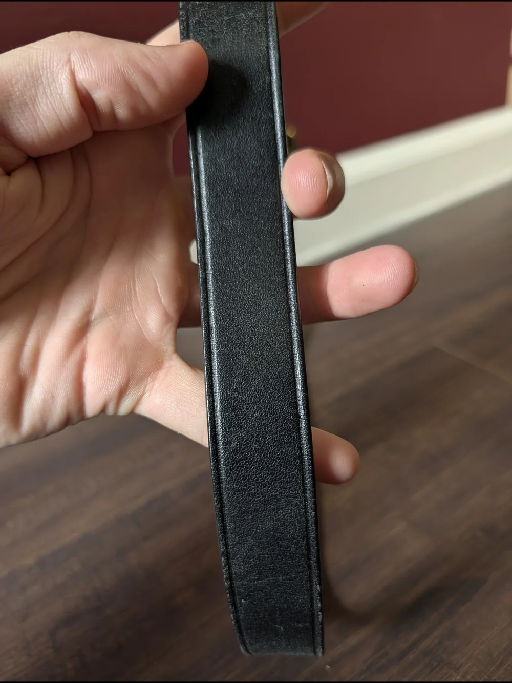 Brooks Brothers Black Leather Mens Drss Belt with Brass-Tone Buckle 30